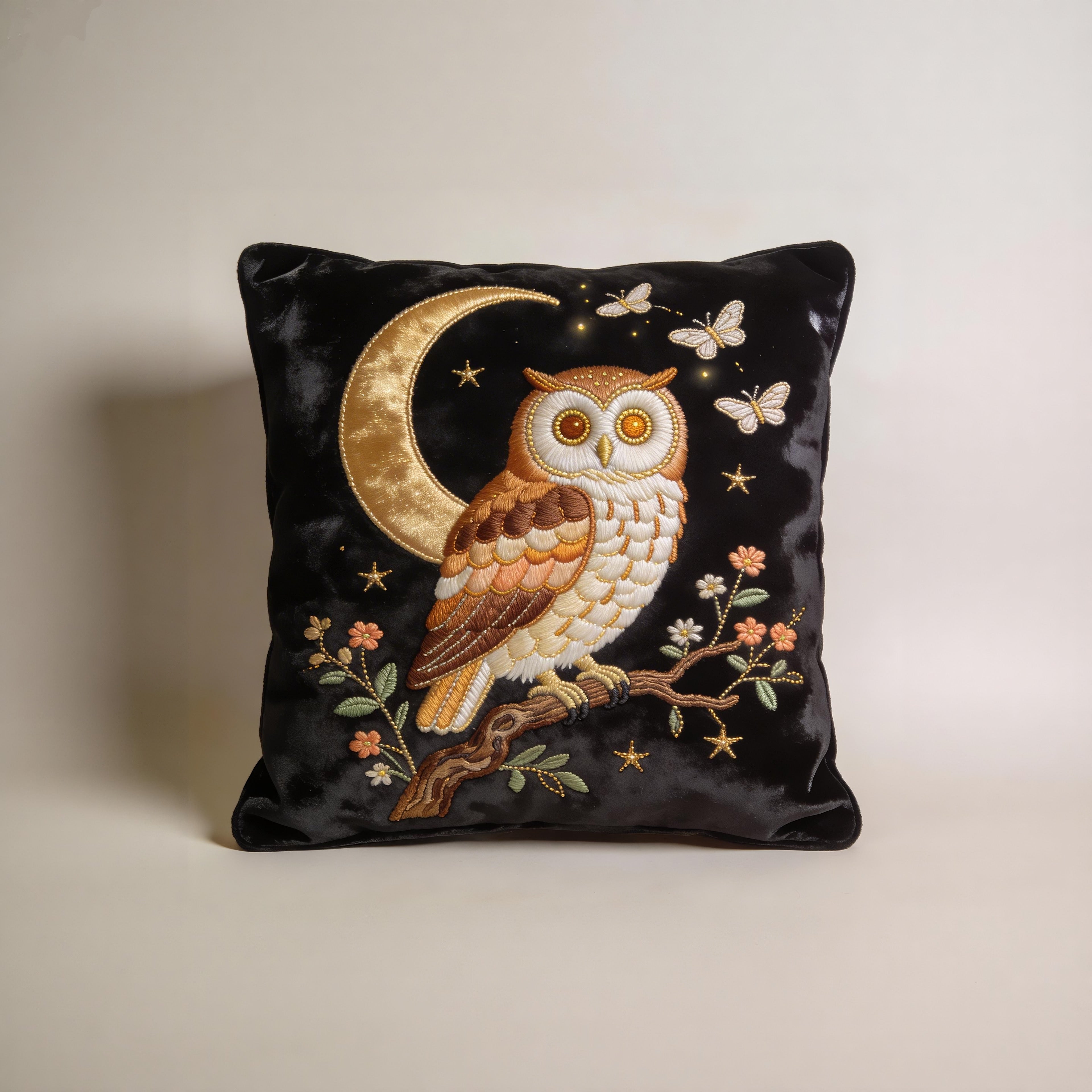 Moonlit Owl Cushion Cover