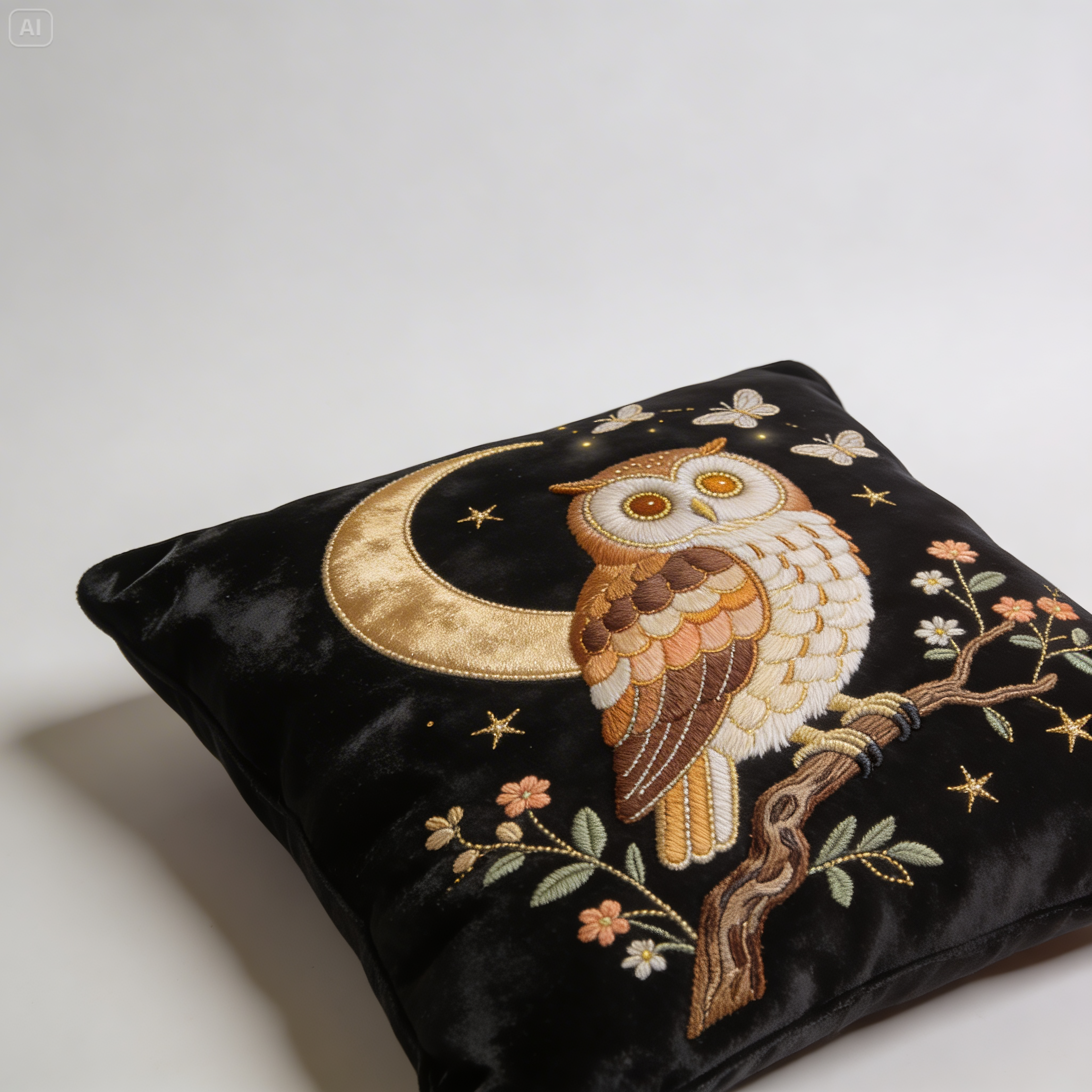 Moonlit Owl Cushion Cover