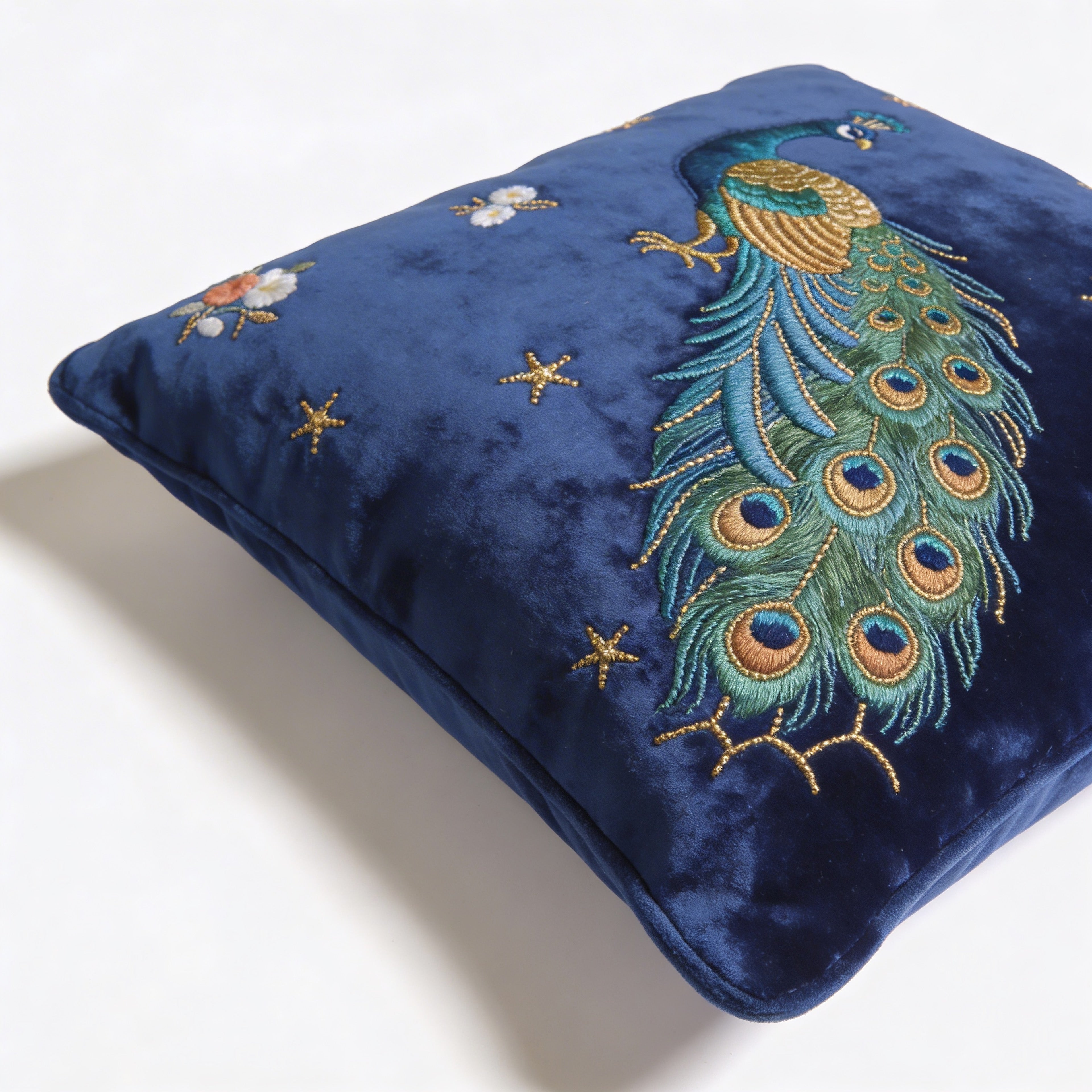 Midnight Peacock Cushion Cover
