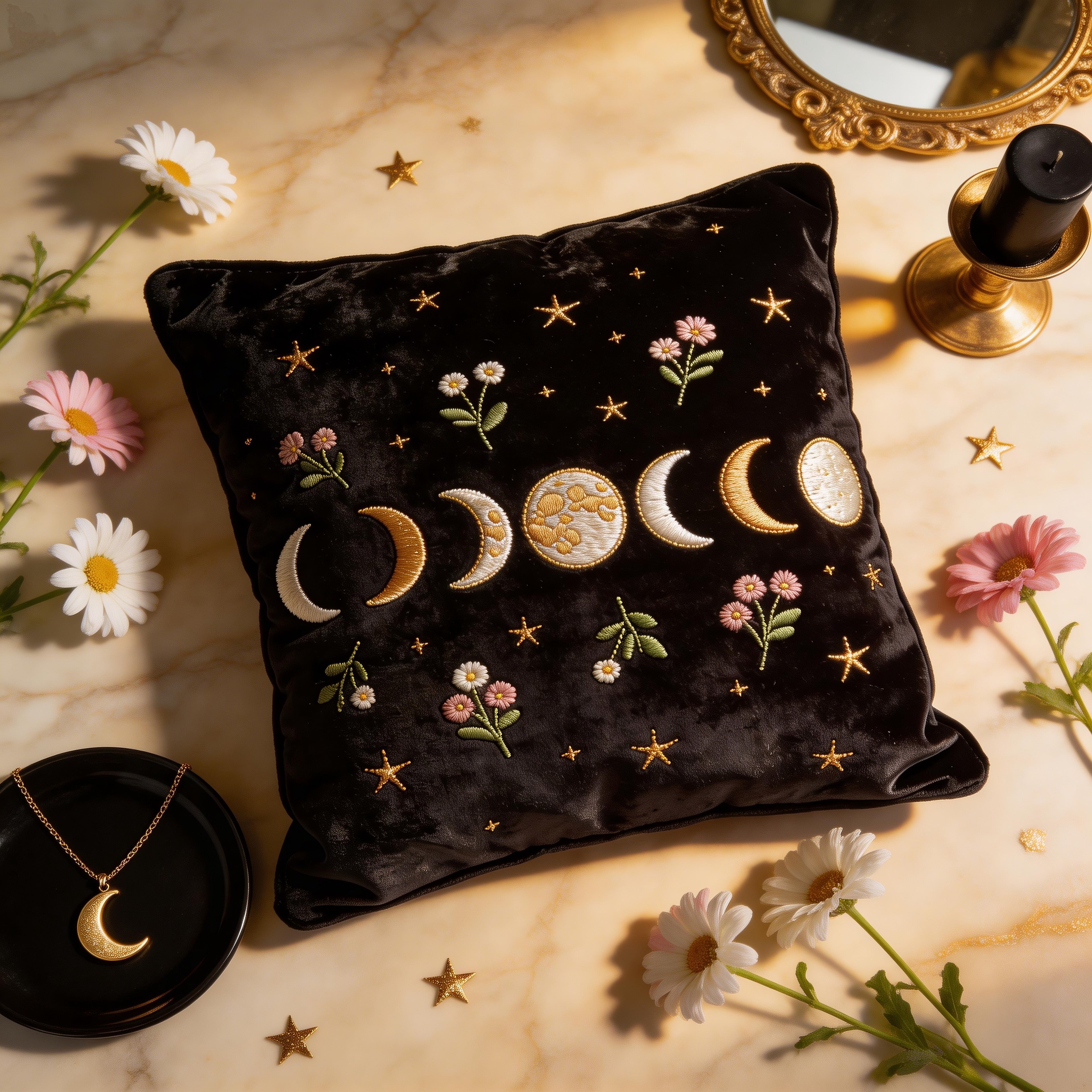 Moon Phases Cushion Cover