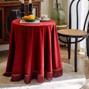 Luxury Velvet Finish Tablecloth (Wine Red)