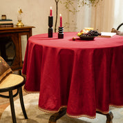 Luxury Velvet Finish Tablecloth (Wine Red)