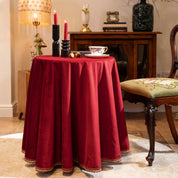 Luxury Velvet Finish Tablecloth (Wine Red)