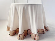 Boho Fringe Designer Tablecloth (Ivory)