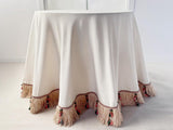 Boho Fringe Designer Tablecloth (Ivory)