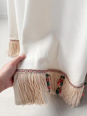 Boho Fringe Designer Tablecloth (Ivory)