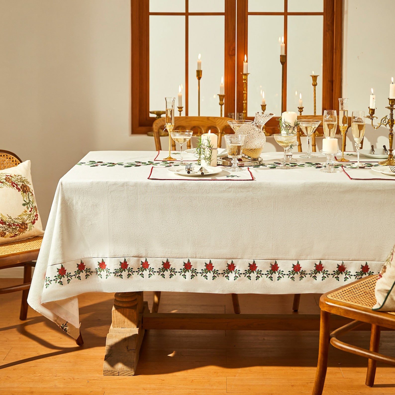 Royal Festive Embroidered Tablecloth