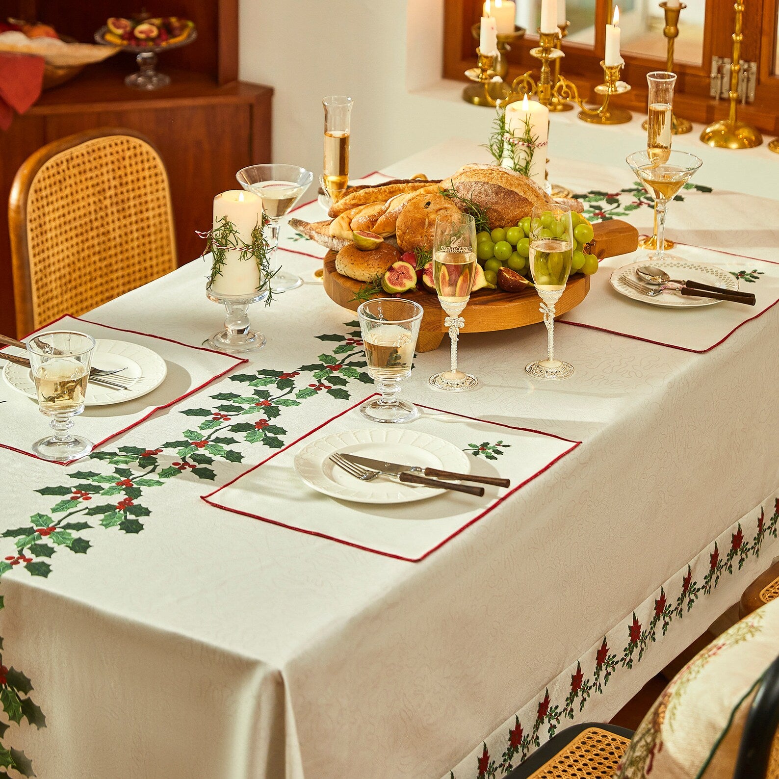 Royal Festive Embroidered Tablecloth