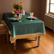 Classic Solid Tablecloth (Forest Green with Fringe)