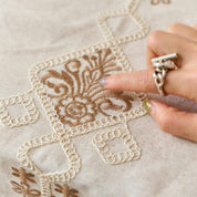 Heritage Lace Embroidered Tablecloth (Ivory & Gold)