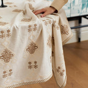 Heritage Lace Embroidered Tablecloth (Ivory & Gold)