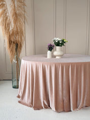 Velvet Luxe Round Tablecloth (Blush Pink)