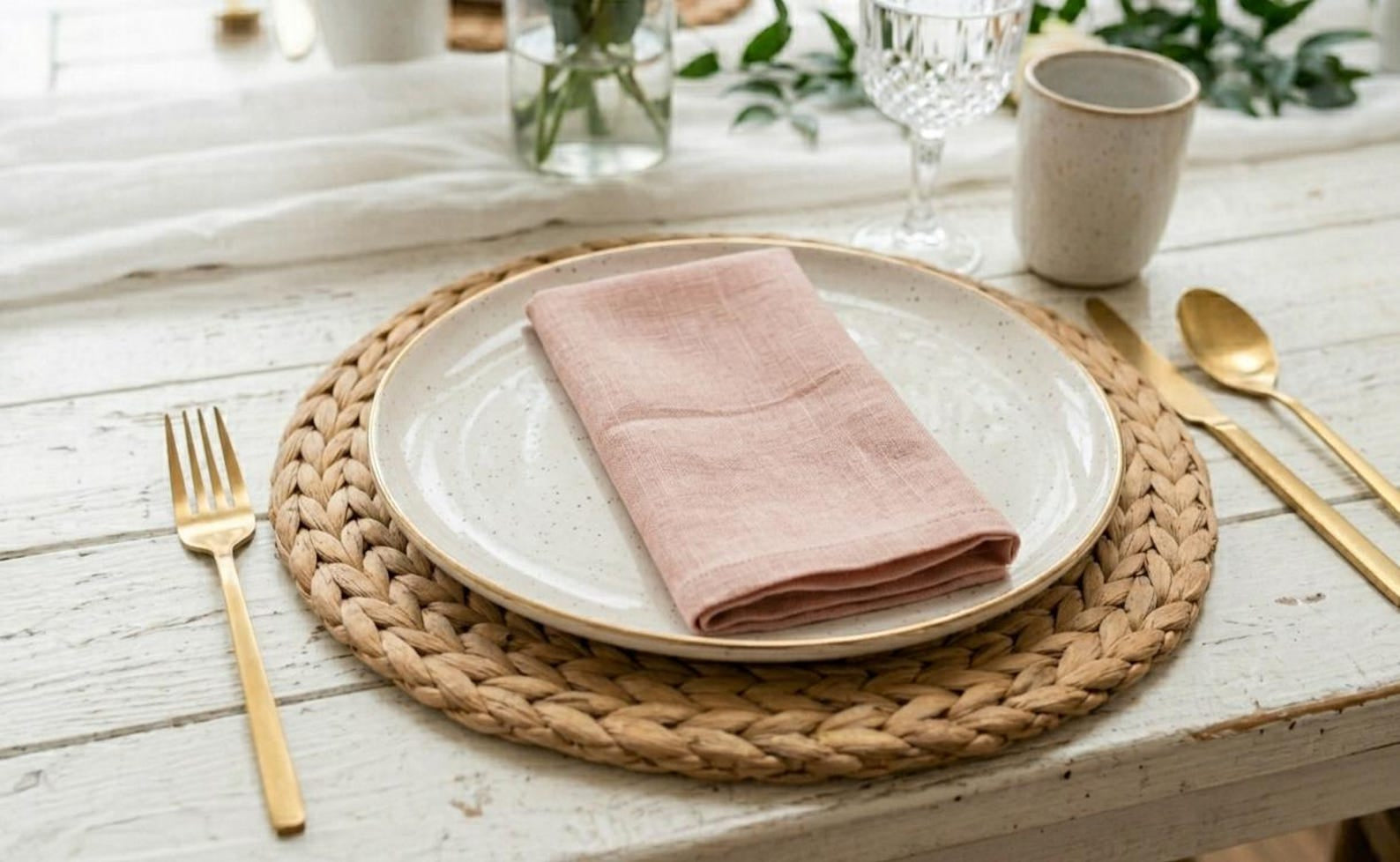 Blush Harmony Cotton Napkin (Pastel Pink)