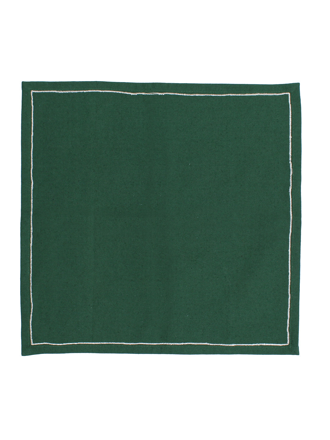 Festive Luxe Border Napkin (Emerald Green & Gold)