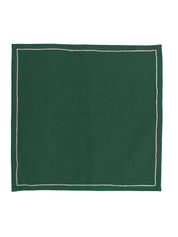 Festive Luxe Border Napkin (Emerald Green & Gold)