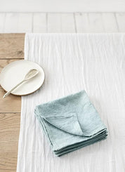 Minimal Linen Style Napkin (Soft Aqua Blue)