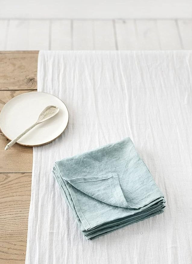Minimal Linen Style Napkin (Soft Aqua Blue)