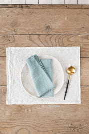 Minimal Linen Style Napkin (Soft Aqua Blue)