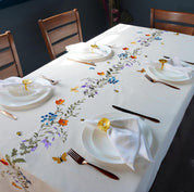 Botanical Bliss Embroidered Tablecloth