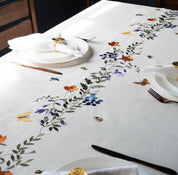 Botanical Bliss Embroidered Tablecloth