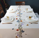 Botanical Bliss Embroidered Tablecloth