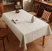 Royal Heritage Embroidered Tablecloth (Beige & Gold)